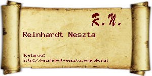 Reinhardt Neszta névjegykártya